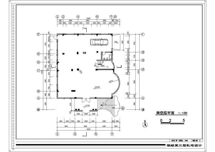 天津市某小区940平米3层砖混结构单体别墅建筑设计CAD图纸（含阁楼）_图1