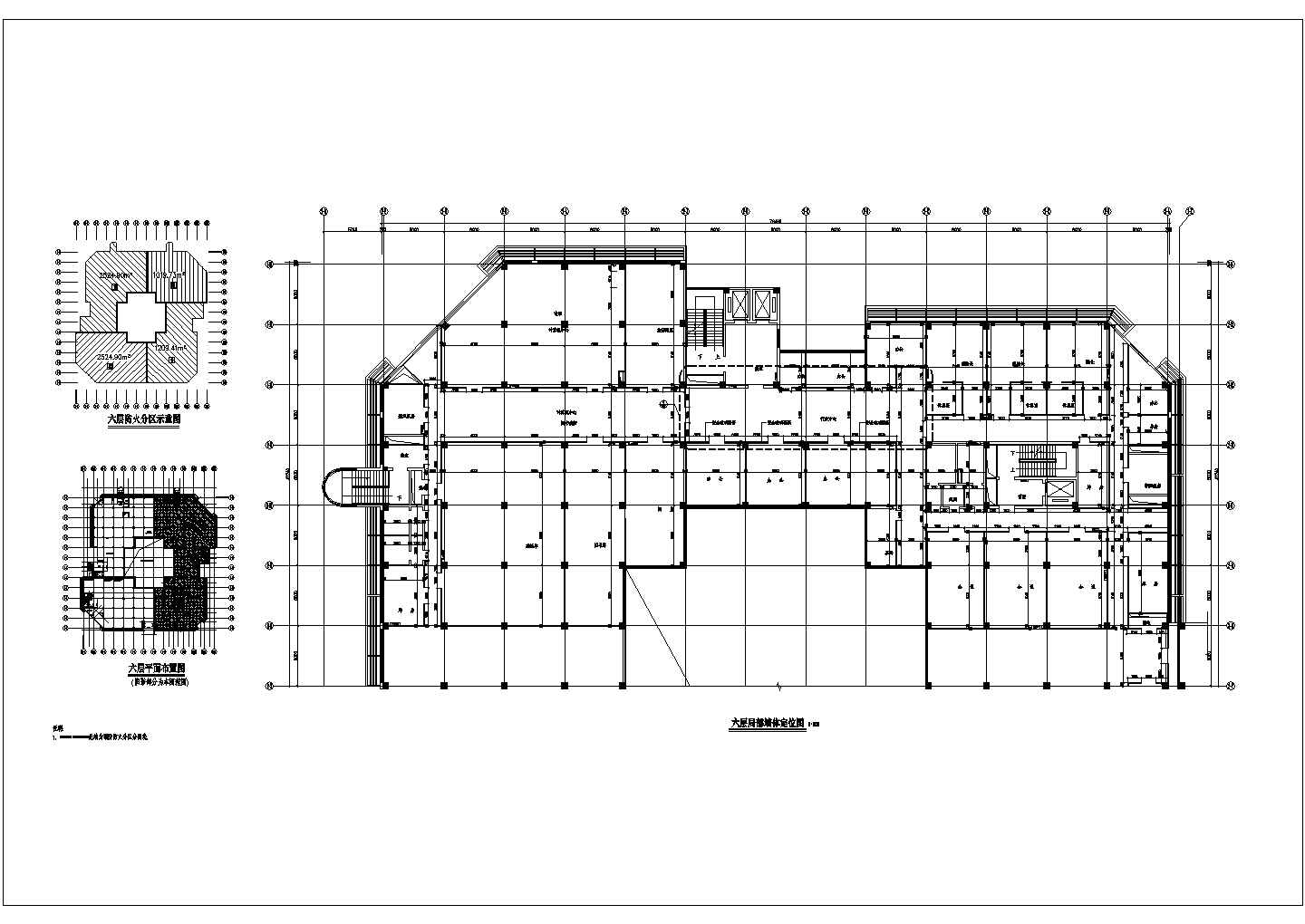 某医院六层局部墙体CAD节点构造定位图
