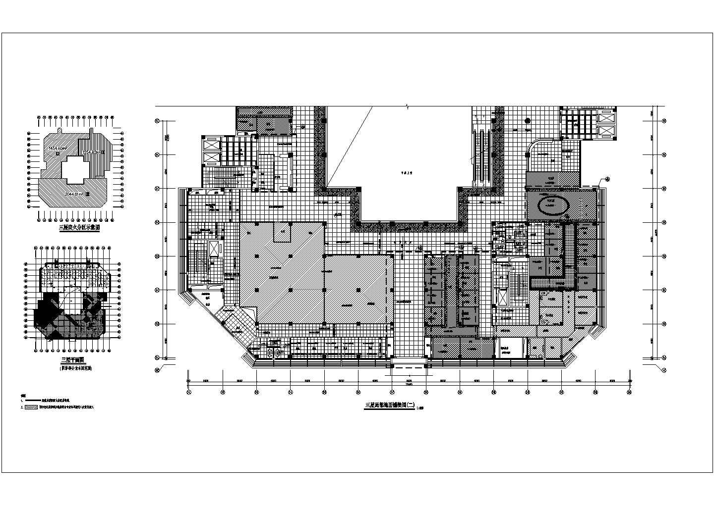 某医院三层局部地面CAD节点设计铺装图