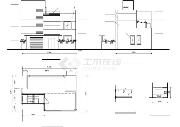 宜春市广阳新村某2层砖混结构别墅建筑结构设计CAD图纸（含效果图）-图二