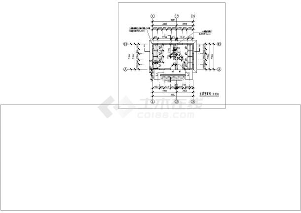 通化首层屋顶平面设计全套施工cad图-图二