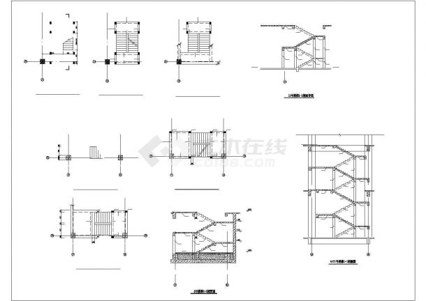 框架-钢支撑钢结构屋盖奥林匹克公园体育馆结构施工CAD图-图一