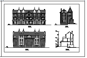 三层联排别墅建筑CAD设计施工图纸_图1