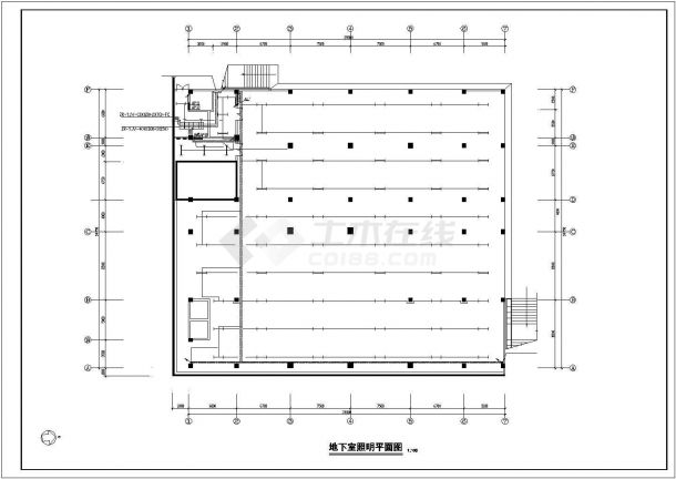 五层带地下室食堂电气施工cad图(含照明设计)-图二