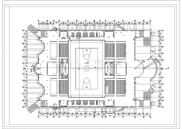 某体育馆结构钢结构CAD施工图-图二