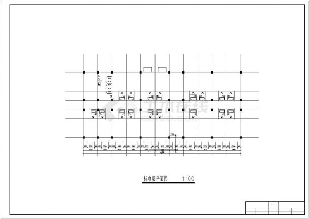 南京市秦淮区某中学4400平米6层框混结生宿舍楼建筑结构设计CAD图纸-图二