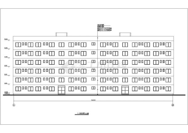西安交通大学4860平米6层框架结构学生宿舍楼建筑结构设计CAD图纸-图一