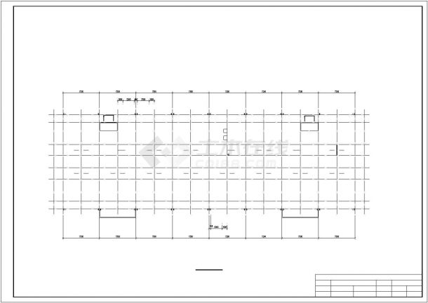西安理工大学5060平米5层框架结构学生宿舍楼建筑结构设计CAD图纸-图一