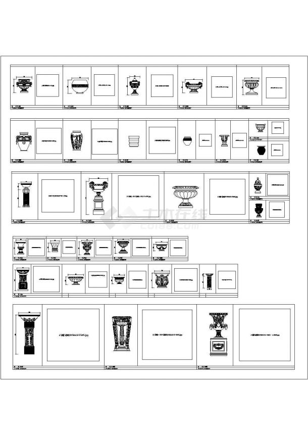 某花盆类CAD完整构造详细图汇总-图一