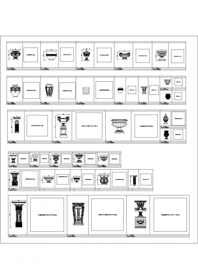 某花盆类CAD完整构造详细图汇总_图1