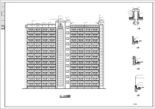 福州市某小区7940平米11层剪力墙结构单身公寓楼建筑结构设计CAD图纸-图二