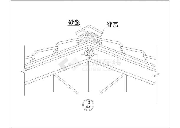 某坡屋顶CAD构造详细示意图-图一