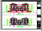 双拼三层小洋楼建筑设计施工图纸_图1