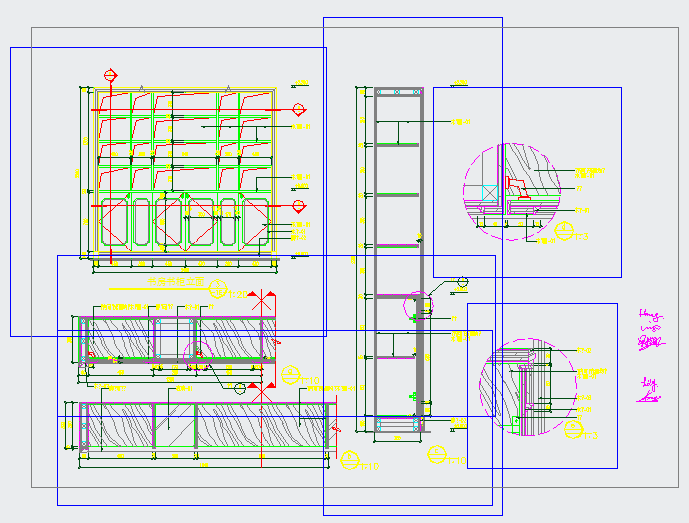 某别墅书房书柜CAD设计完整详细详图_图1