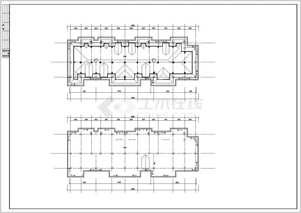 信阳市昆锦花园小区2700平米5层框架结构住宅楼建筑结构设计CAD图纸-图二