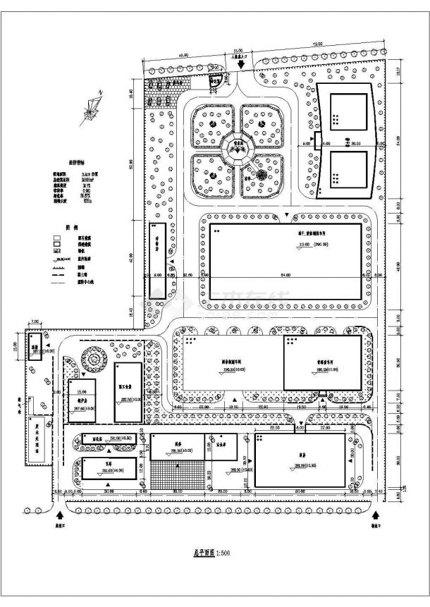 某工厂绿化CAD大样景观完整设计图-图一