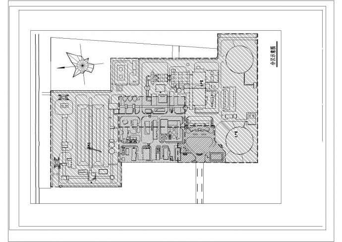 河南某发电厂景观设计CAD施工图总平面及分区示意图_图1
