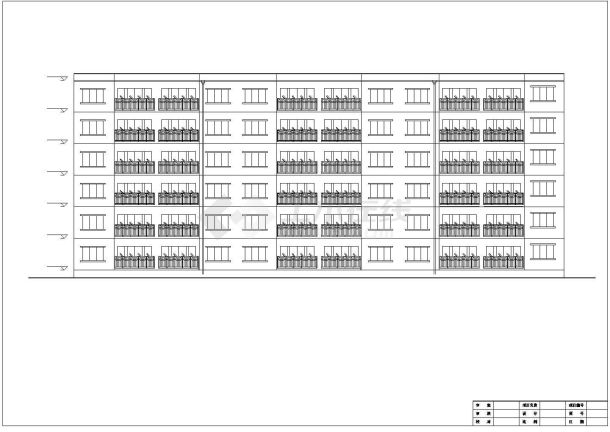 汉中市利民花园小区3330平米6层砖混结构住宅楼建筑结构设计CAD图纸-图二