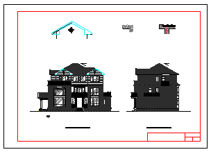 某地区三层民房建筑全套设计cad图纸含效果图-图二