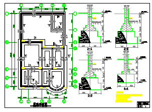 某三层私人小别墅建筑结构cad设计图纸含效果图-图二
