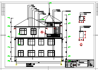 某三层别墅建筑结构电图全套cad图纸-图一