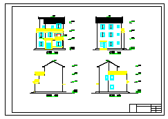 某三层小别墅建筑方案cad施工图纸带效果图-图二