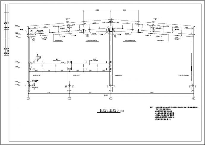 某经济区马自达4S店钢结构建筑设计施工CAD图纸_图1