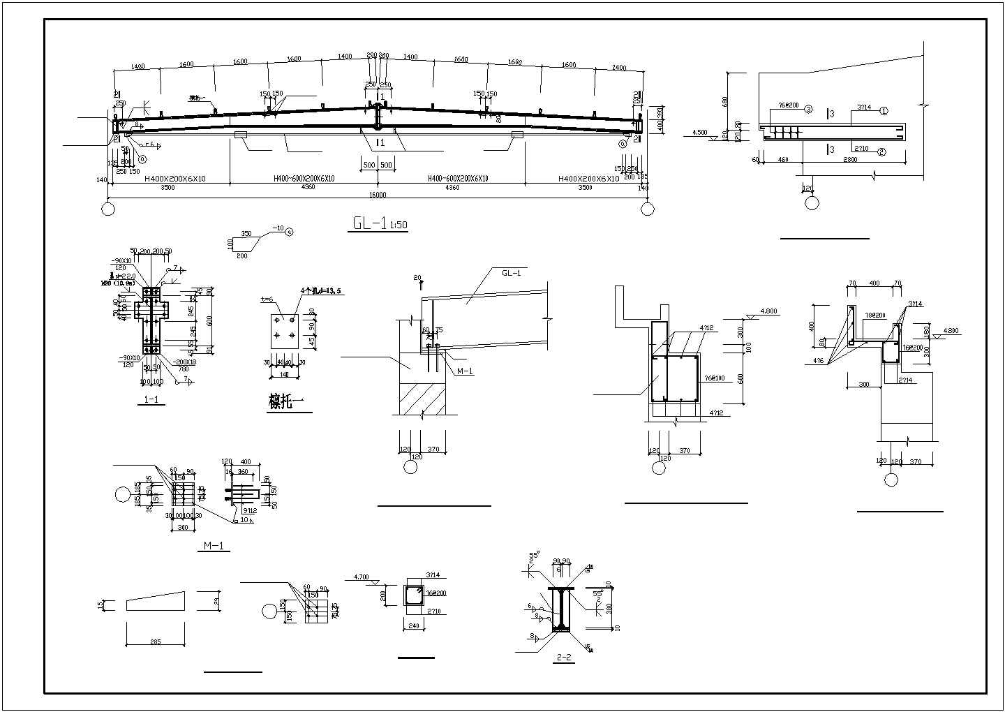 某经济区单层钢结构厂房设计施工CAD图纸