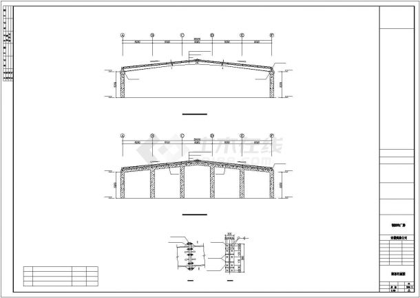 某经济区公司钢结构厂房设计施工CAD图纸-图二