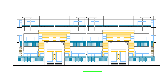某双拼别墅建筑设计cad施工图带效果图_图1
