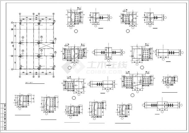 某经济区钢结构厂房设计施工CAD图纸-图二