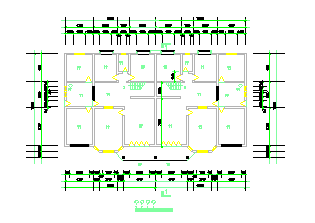 一套联体别墅建筑结构cad设计施工图含效果图_图1