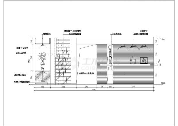 【滁州】某小区样板房客厅全套装修施工设计cad图纸-图一