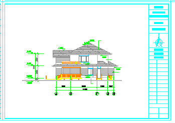 某地经典别墅建筑cad设计施工图含效果图-图二