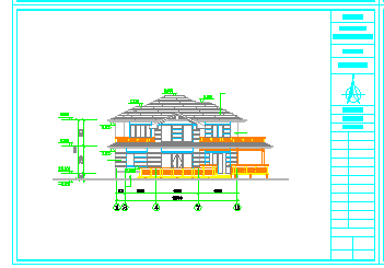 某地经典别墅建筑cad设计施工图含效果图
