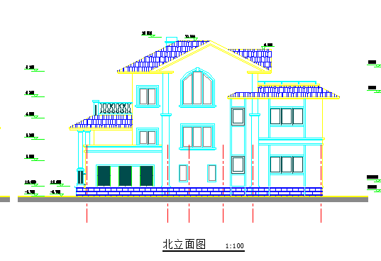 某小别墅建筑cad施工设计图含效果图_图1