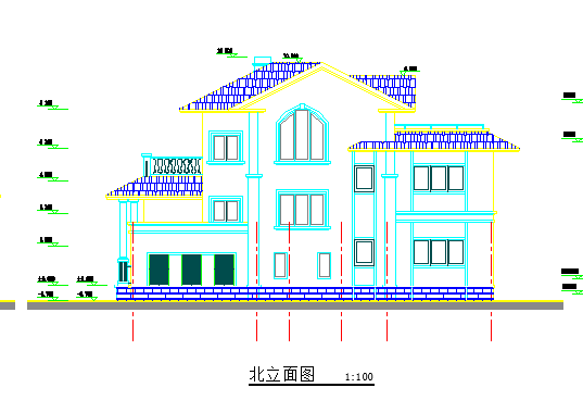 某小别墅建筑cad施工设计图含效果图