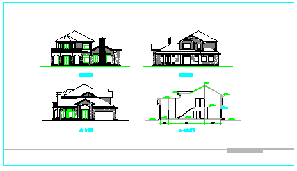 某二层别墅建筑方案设计cad施工图含效果_图1