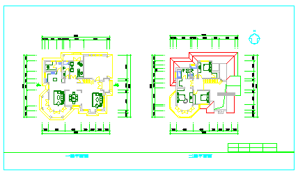 某二层别墅建筑方案设计cad施工图含效果-图二
