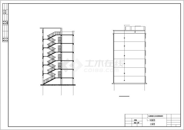 阜阳市福城新村小区3千平米6层砖混结构住宅楼建筑结构设计CAD图纸-图二
