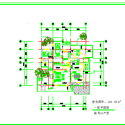 某地别墅建筑施工设计cad图纸含效果图-图二