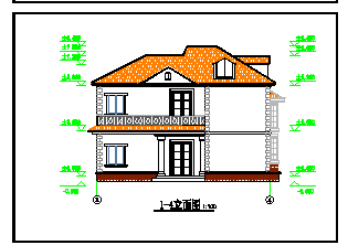 某经典别墅建筑施工设计cad图纸含效果图_图1