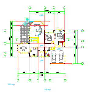 某地区豪华别墅cad施工设计建筑图带效果图_图1