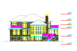 某地区豪华别墅cad施工设计建筑图带效果图-图二