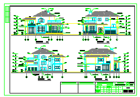某精品别墅建筑设计cad施工图含效果图-图二