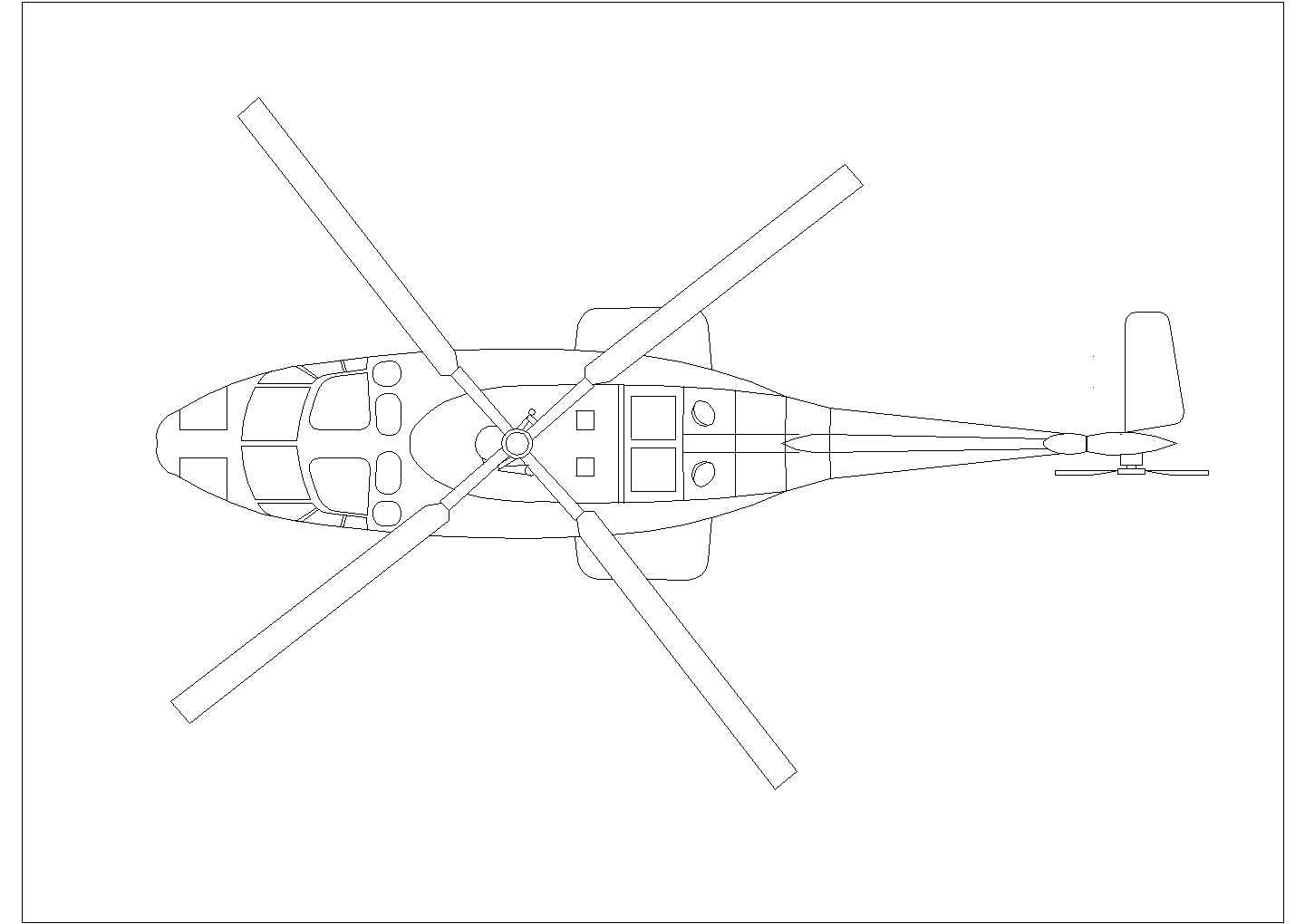 某飞机CAD完整构造详细施工图纸