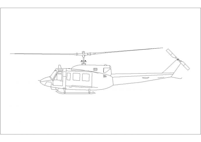 某飞机CAD剖面立面构造图纸_图1