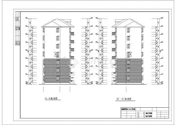 扬州市星湖海园小区7层框架结构住宅楼全套建筑结构设计CAD图纸-图一