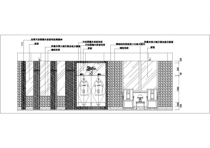 桂林别墅餐厅立面设计全套施工cad图_图1