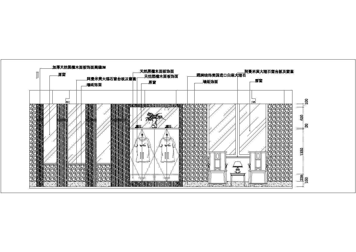 桂林别墅餐厅立面设计全套施工cad图